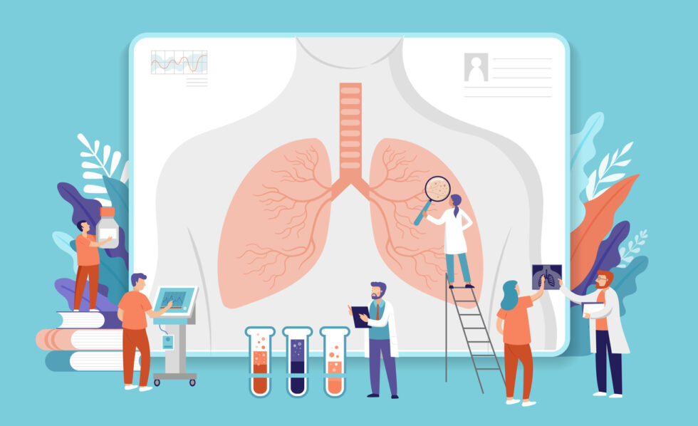 An illustration concept of Asthma